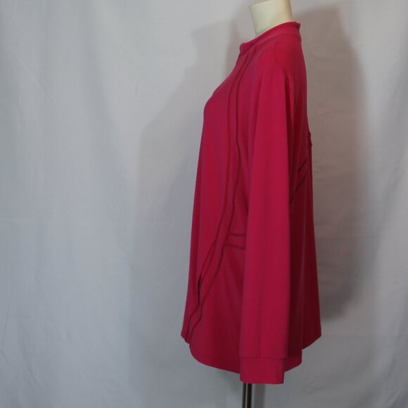 Sympli  Ladies Tunic Pink Zipped long  gorgeous sleeve made in Canada size 14 - Picture 3 of 6